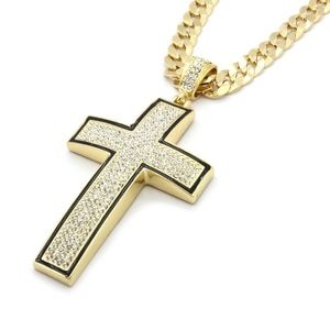 Beautiful CM iced out gold cross!